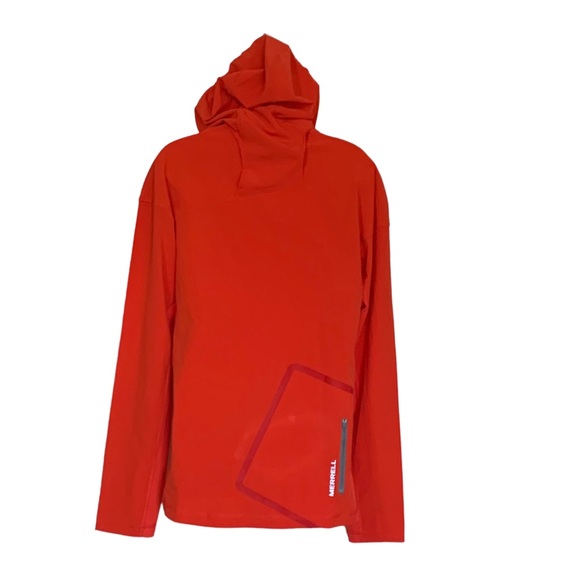 Merrell Women Select Wick Pullover Zip Hoodie Jacket Orange Running Med… - Picture 2 of 7